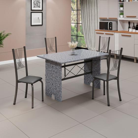Imagem de Conjunto de Mesa Tampo de Granito Ocre com 4 Cadeiras Lorena Yescasa