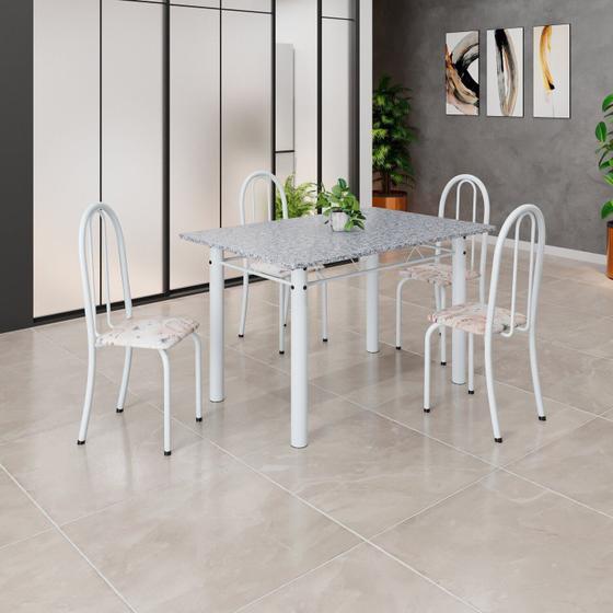 Imagem de Conjunto de Mesa Tubular 120cm X 75cm Tampo com 4 Cadeiras