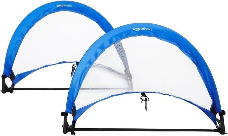 Imagem de Conjunto de metas de futebol Amazon Basics Portable Pop Up 0,76 m azul