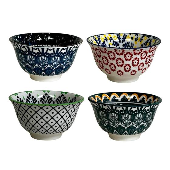 Imagem de Conjunto de Mini Bowls em Cerâmica 4 Peças Estampados