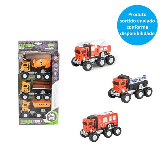 Imagem de Conjunto de Mini Caminhões - Container Truck - Sortido - 12 cm - ST Import