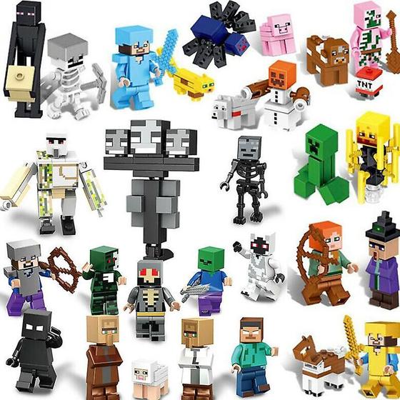 Imagem de Conjunto de minifiguras Lego compatível com Vorallme Minecraft, 29 figuras