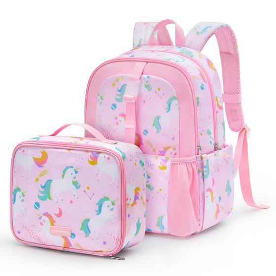 Imagem de Conjunto de Mochila e Lancheira Mommore Kids para Meninas (4 a 8 anos)