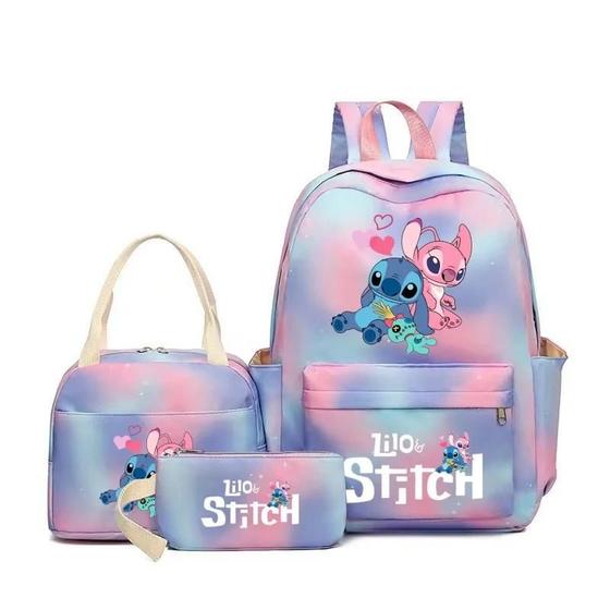 Imagem de Conjunto de Mochila Escolar Infantil com 3 Peças - Grande Capacidade - Design de Anime