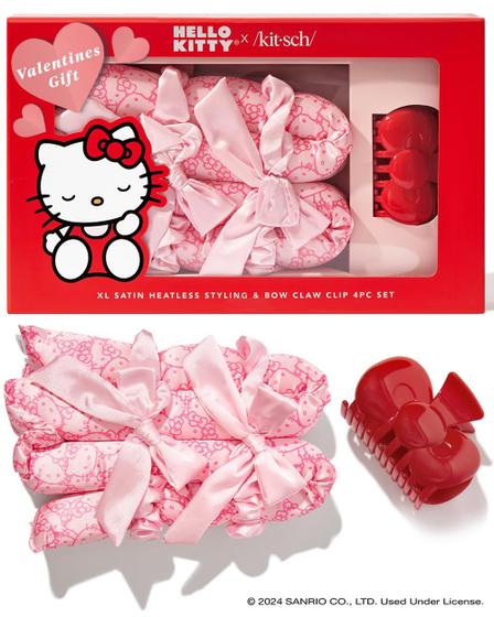 Imagem de Conjunto de modelador de cabelo Hello Kitty x Kitsch XL Satin Heatless 4 unidades