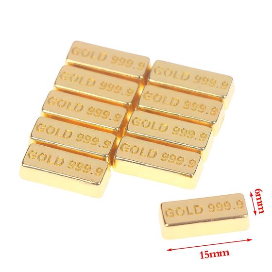 Imagem de Conjunto De Modelo De Moedas De Barras De Ouro Para Casa De Bonecas Em Miniatura 1:12, Decoração
