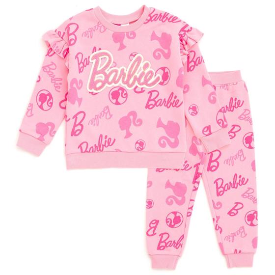 Imagem de Conjunto de Moletom Barbie para Meninas - Cor Rosa - Ideal para Corrida