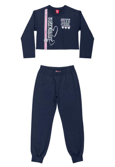Imagem de Conjunto de Moletom com Blusão Cropped e Calça Bee Loop