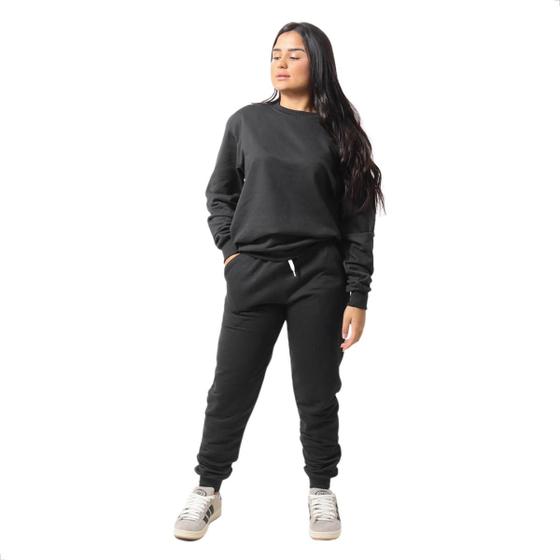 Imagem de Conjunto de Moletom Feminino Gola Careca quentinho e confortável 