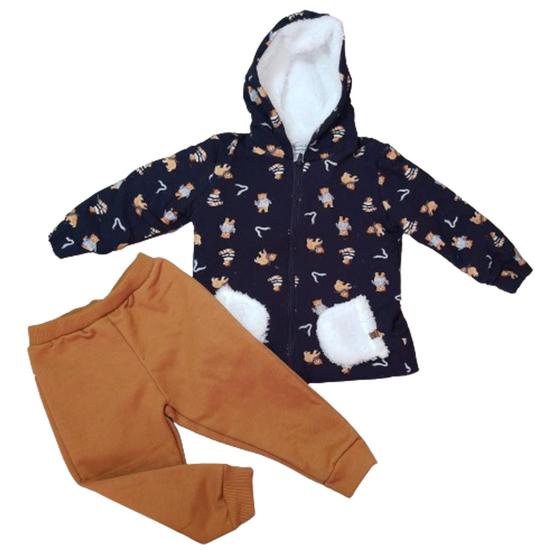 Imagem de Conjunto de Moletom Infantil Masculino Blusa Peluciada com Capuz e Calça Trick Nick 1020960