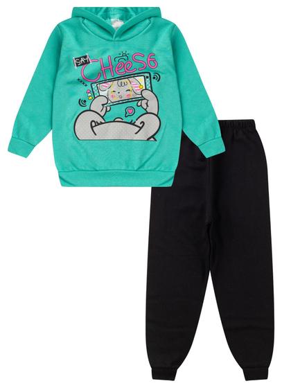 Imagem de Conjunto de Moletom Infantil Menina com Capuz
