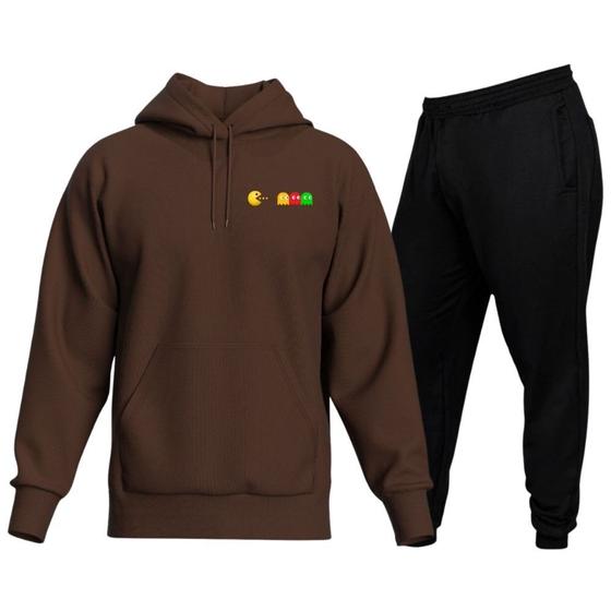 Imagem de Conjunto de Moletom Preto Blusa Canguru Calça Jogger Estampa Game