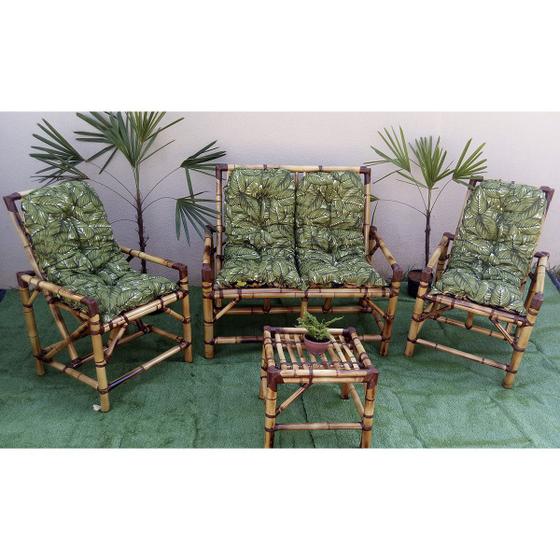 Conjunto de Móveis de Bambu com Mesa Poltrona Sofá A-06 Menor preço em Conjunto de Móveis de Bambu com Mesa Poltrona Sofá A-06