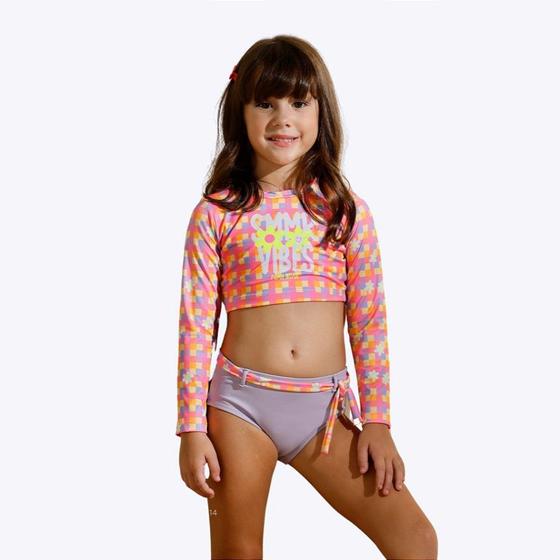 Imagem de Conjunto de Nadar Rosa Summer Vibes Infantil Feminino Poah Noah 52919