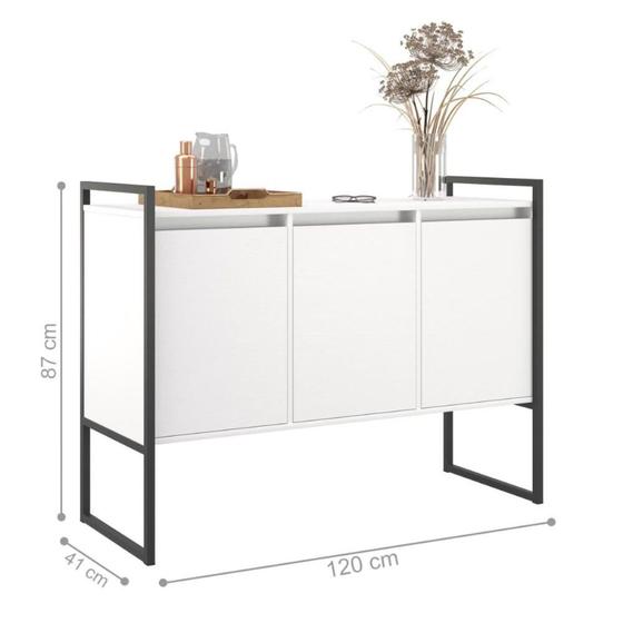 Imagem de Conjunto de Nicho Decorativo e Buffet Madri Branco