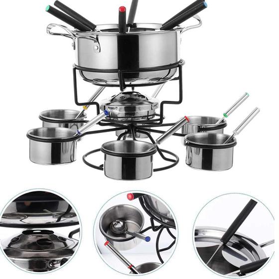conjunto de Panela Para de Fondue Inox 22 Peças Menor preço em conjunto de Panela Para de Fondue Inox 22 Peças