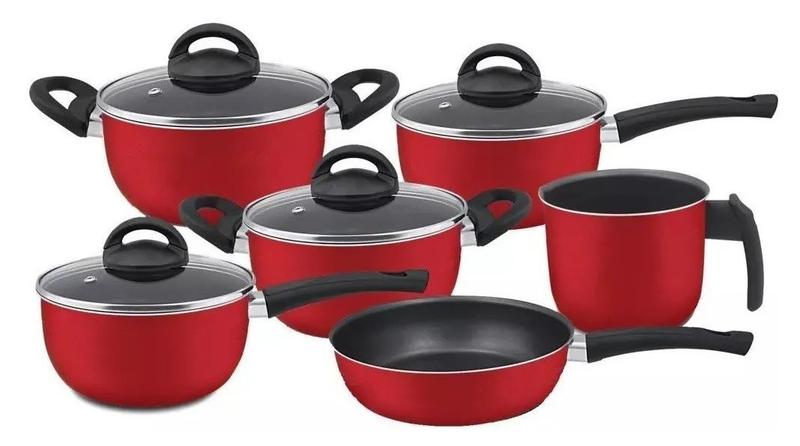 Conjunto de panelas 06 pçs antiaderente marpal com teflon Menor preço em Conjunto de panelas 06 pçs antiaderente marpal com teflon