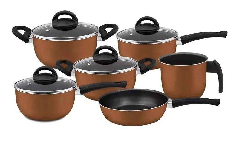 Imagem de Conjunto de panelas 06 pçs antiaderente marpal com teflon