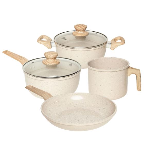 Conjunto de Panelas 4 Peças com Revestimento Cerâmico Antiaderente Marble Edition - Oster Menor preço em Conjunto de Panelas 4 Peças com Revestimento Cerâmico Antiaderente Marble Edition - Oster