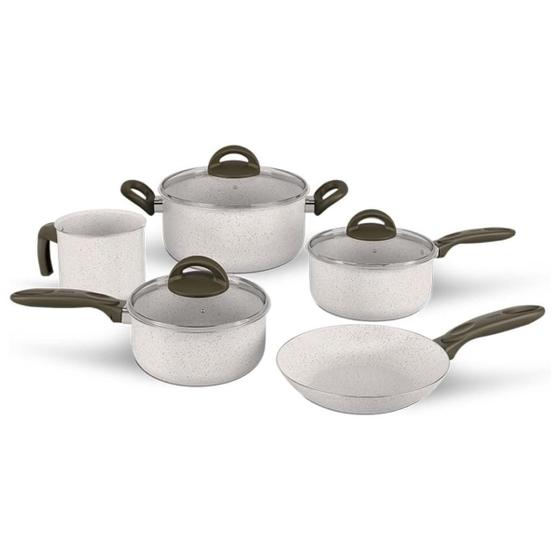 Conjunto De Panelas 5 Pcs Ceramic Life Suprema Vanilla Menor preço em Conjunto De Panelas 5 Pcs Ceramic Life Suprema Vanilla