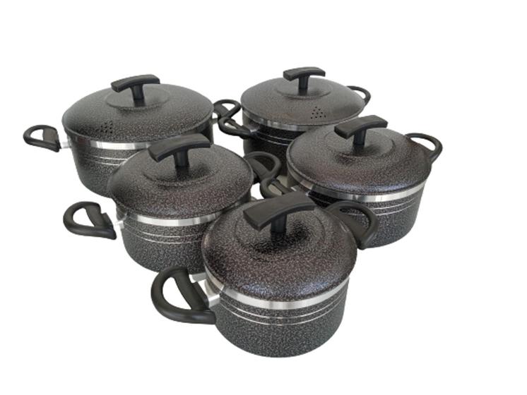 Conjunto De Panelas 5 Peças 16/24 Craqueado Grafite Menor preço em Conjunto De Panelas 5 Peças 16/24 Craqueado Grafite