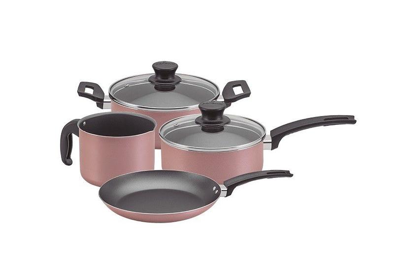 Conjunto De Panelas Antiaderente Panelux Magnific 4 Peças Rose - Jogo ...