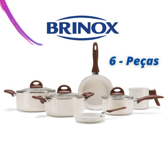Menor preço em Conjunto de Panelas Brinox - 6 Peças Ceramic Life Smart Plus