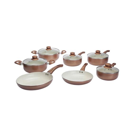 Conjunto de Panelas Cerâmica Casambiente Roma Marrom com 10 Peças Menor preço em Conjunto de Panelas Cerâmica Casambiente Roma Marrom com 10 Peças