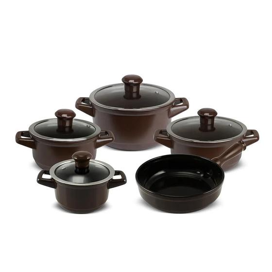 Conjunto de Panelas Cerâmica Duo Smart 5 Peças Chocolate Ceraflame Menor preço em Conjunto de Panelas Cerâmica Duo Smart 5 Peças Chocolate Ceraflame