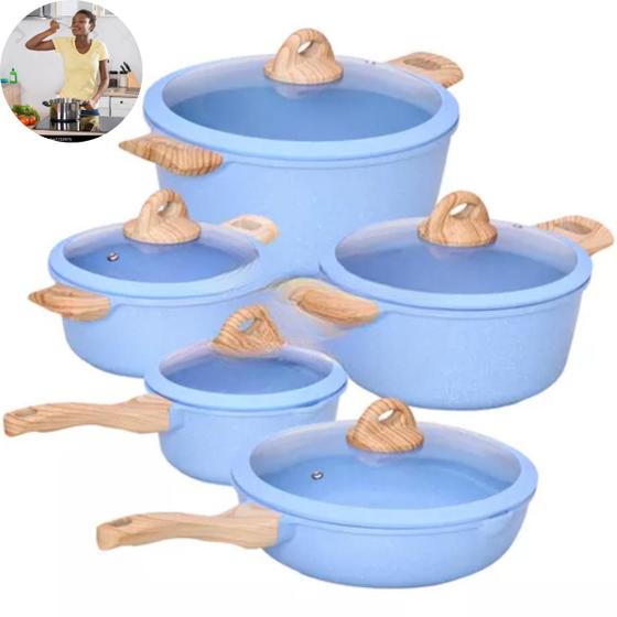 Imagem de Conjunto De Panelas Duráveis Com Cor Azul Bebê Presente Exclusivo Para Mãe Entrega Rápida