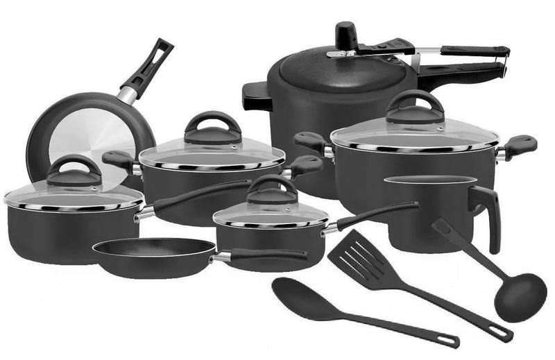 Conjunto De Panelas Teflon Com Panela De Pressão Classic 11 peças Menor preço em Conjunto De Panelas Teflon Com Panela De Pressão Classic 11 peças