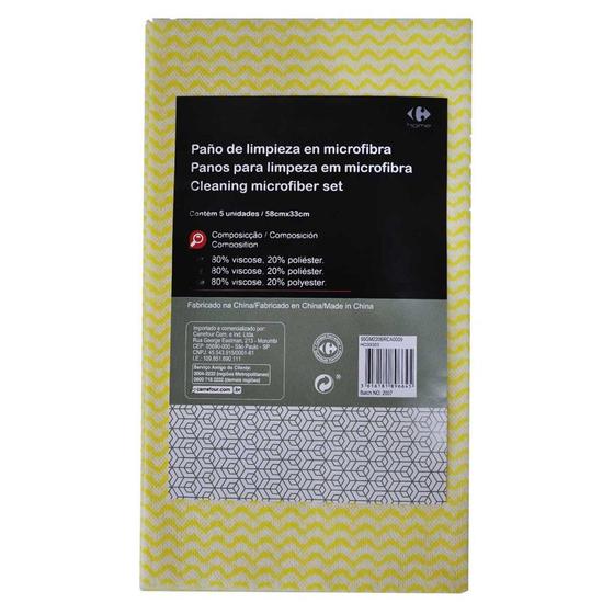 Imagem de Conjunto de Panos Multiuso Cores Sortidas 5 Unidades HO39303 Carrefour Home