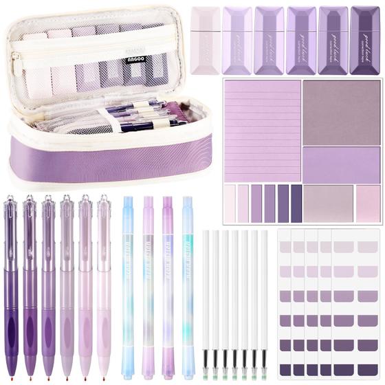 Imagem de Conjunto de papelaria Janlaugh 38 unidades com estojo de lápis Sticky Notes