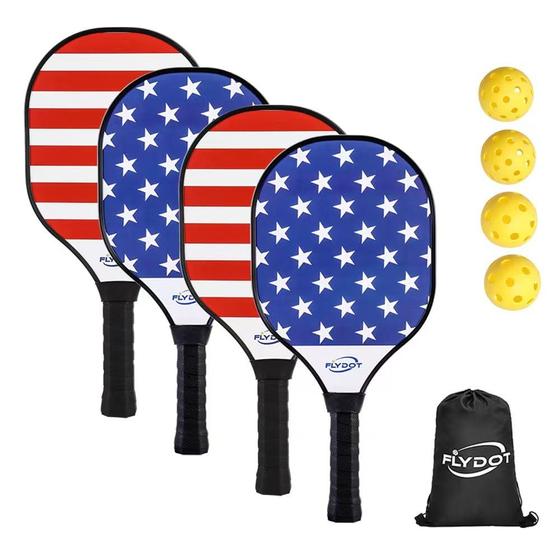 Imagem de Conjunto de pás de pickleball Flydot com bolas e bolsa x4