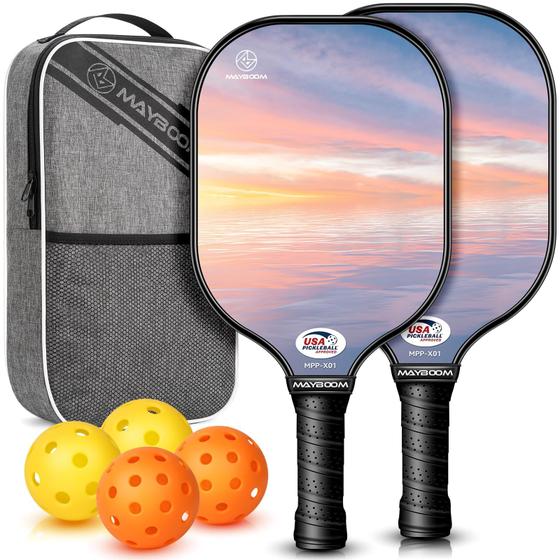 Imagem de Conjunto de Pás de Pickleball Mayboom com 4 Bolas e Bolsa - 2 ou 4 Unidades