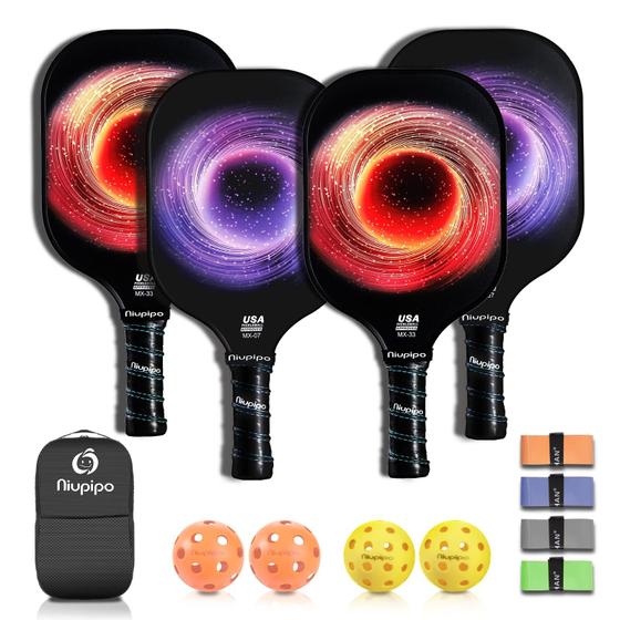 Imagem de Conjunto de pás Pickleball com núcleo leve em forma de favo de mel