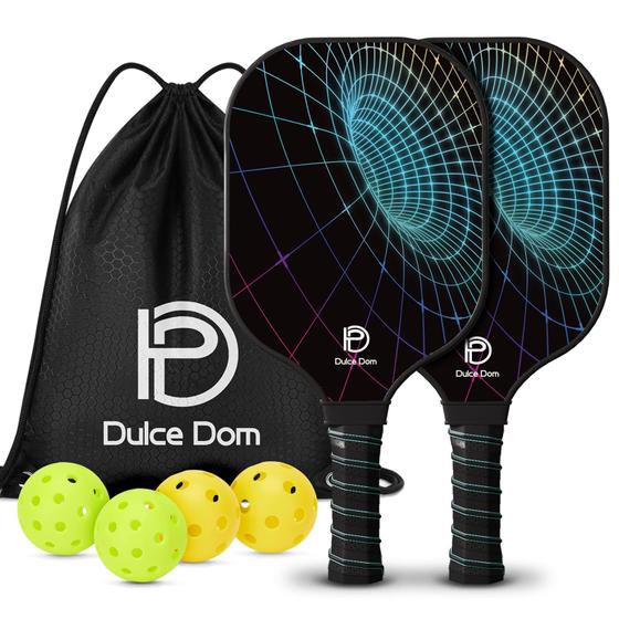 Imagem de Conjunto de pás Pickleball DULCE DOM, fibra de carbono, aprovado pela USAPA