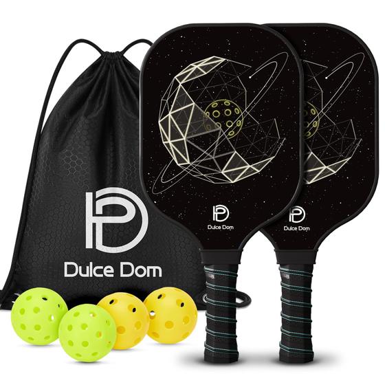 Imagem de Conjunto de pás Pickleball DULCE DOM Planet Carbon Fiber, pacote com 2