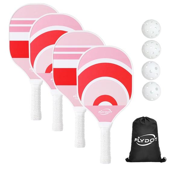 Imagem de Conjunto de pás Pickleball Flydot Pickleball com 4 bolas e bolsa