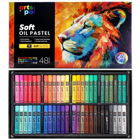 Imagem de Conjunto de Pastéis de Óleo Arts Pal Soft - 48 Cores Vibrantes (10x70mm)