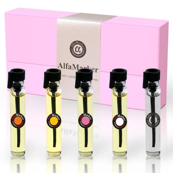 Imagem de Conjunto de Perfume ALFAMARKER com Óleo de Feromônio para Mulheres (5 x 2ml)