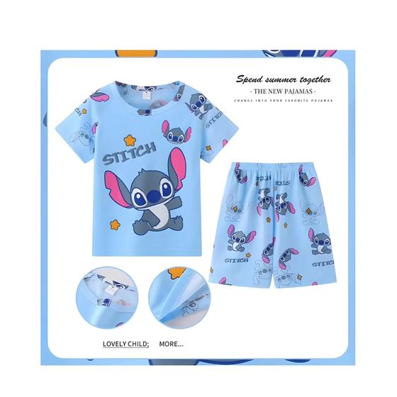 Imagem de Conjunto De Pijama Infantil De Verão Winnie Bear Meninos Meninas Ponto Desenho Animado Roupa De