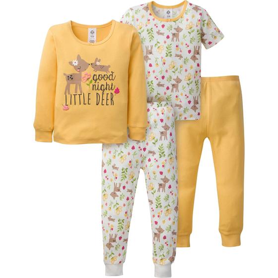 Imagem de Conjunto de pijamas Gerber Baby Girls Toddler Snug Fit Yellow 18M