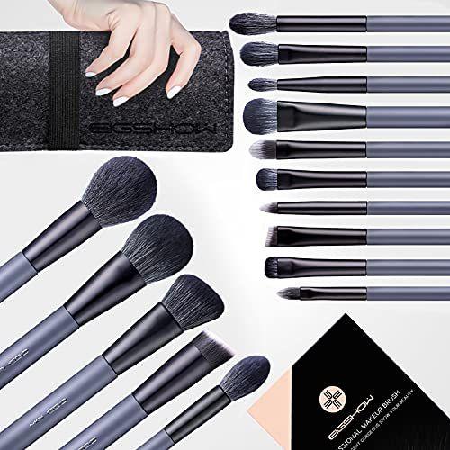 Imagem de Conjunto de Pincéis de Maquiagem, EIGSHOW Professional Makeup Brushes Kit Foundation Powder Corretivos Sombras para Olhos Maquiagem 15 Peça para Eye Face Creme Líquido Cosméticos Kit Pincéis (GREY)