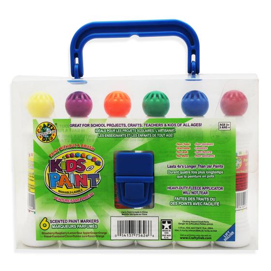 Imagem de Conjunto de pintura Crafty Dab Kids, pacote com 6 unidades com estojo de transporte