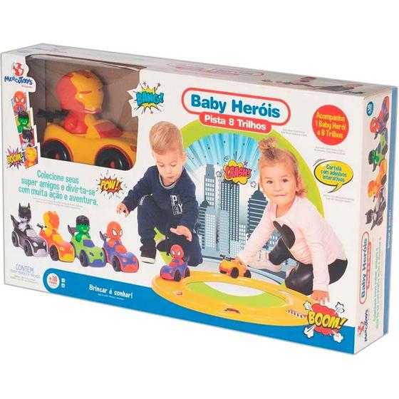 Imagem de Conjunto de Pista e Veículo - Baby Heróis - Pista 8 Trilhos - Mercotoys