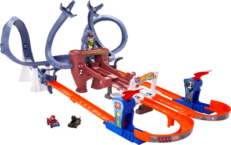 Imagem de Conjunto de pistas para carros de brinquedo Hot Wheels RacerVerse Spider-Man Speedway