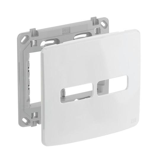 Imagem de Conjunto de Placa+Suporte 4x4 2 POS (1+1) Composé Branco - WEG