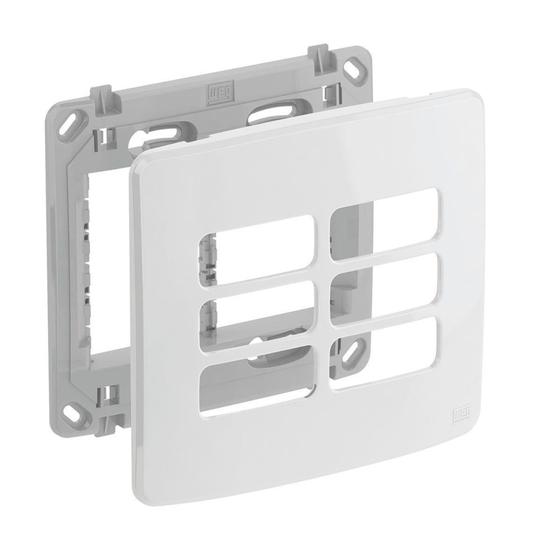 Imagem de Conjunto de Placa+Suporte 4x4 6 POS (3x3) Composé Branco - WEG