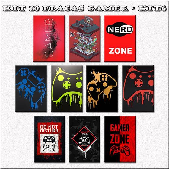 Imagem de Conjunto de Placas Para Decoração De Quarto de Gamer 13x20 10 Unidades